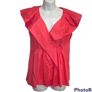 BCBGMaxAzria  Ruffled Top.  Size small Coral color